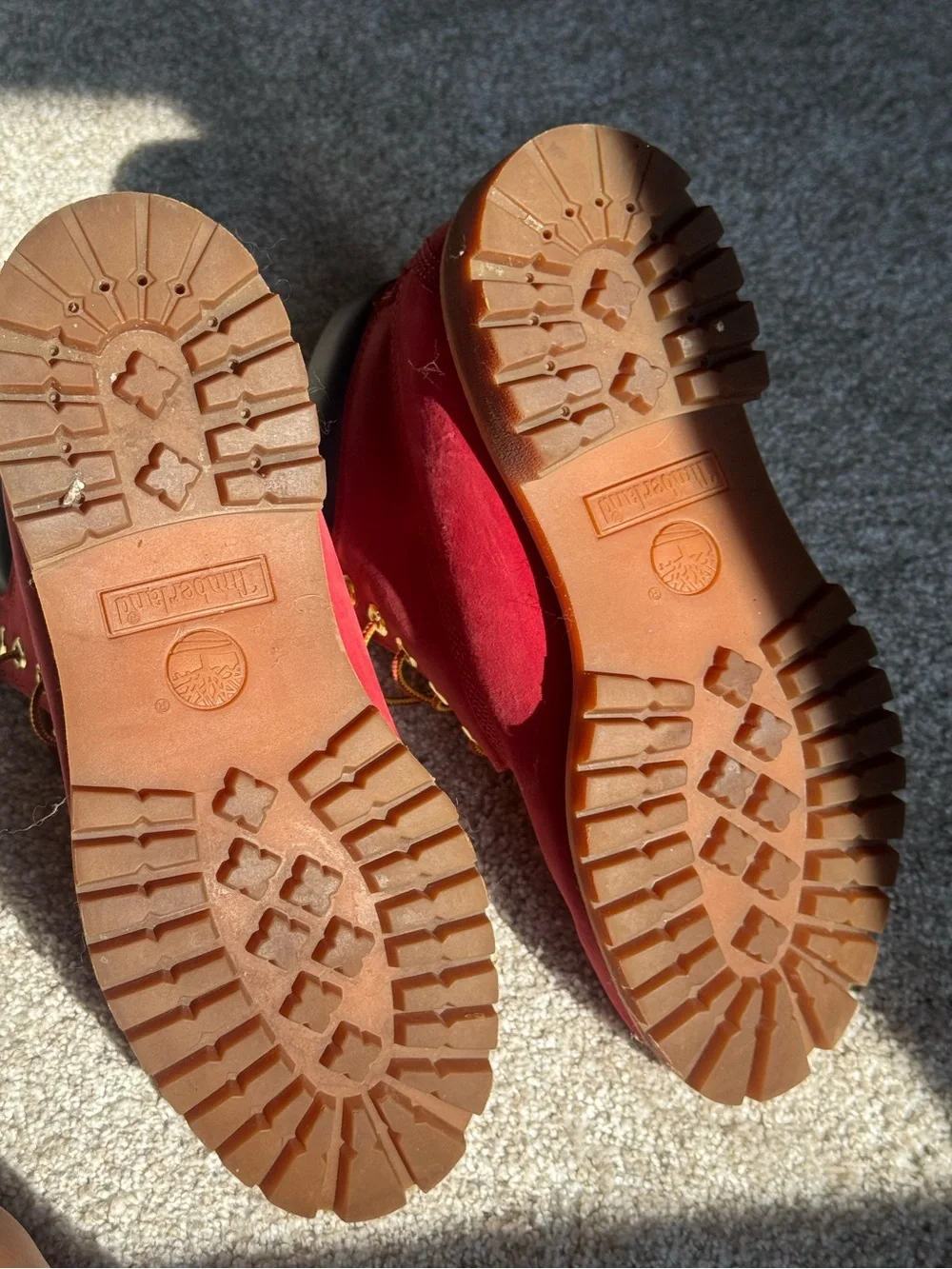Limited Release Timberland Red Nubuck Work Boots with Tan Outsole
